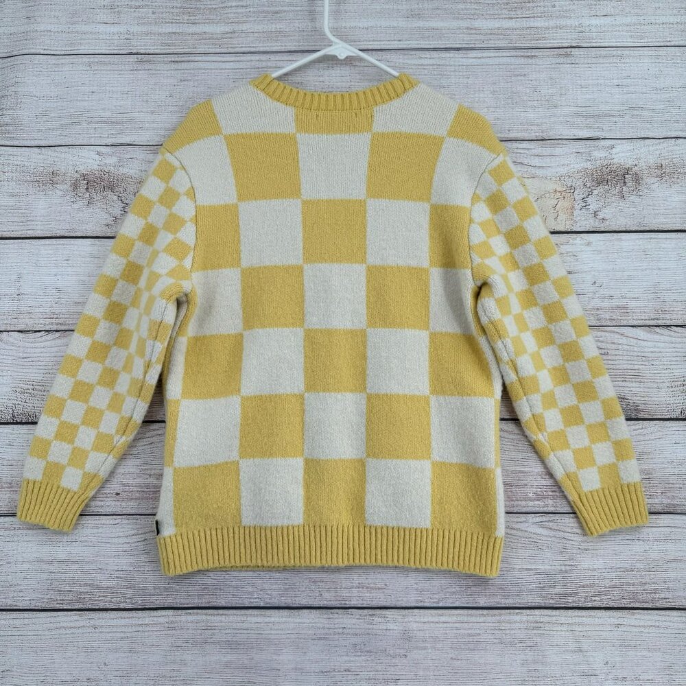 Vans Yellow & White Checkerboard Cardigan Sweater - Picture 2 of 14